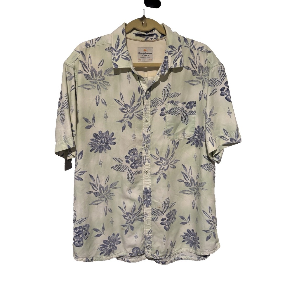 Tommy Bahama Hawaiin Shirt Men's XL Island Crafted Cotton Floral tropical cruise